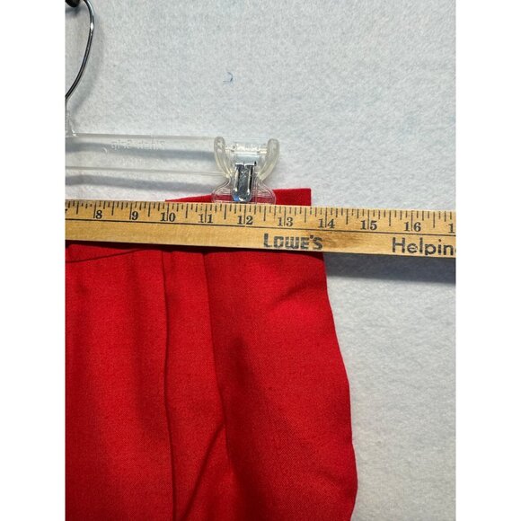 Vintage Red Pleated High-Waist Trousers Womens Size 12 By Hunt Valley - Picture 6 of 11